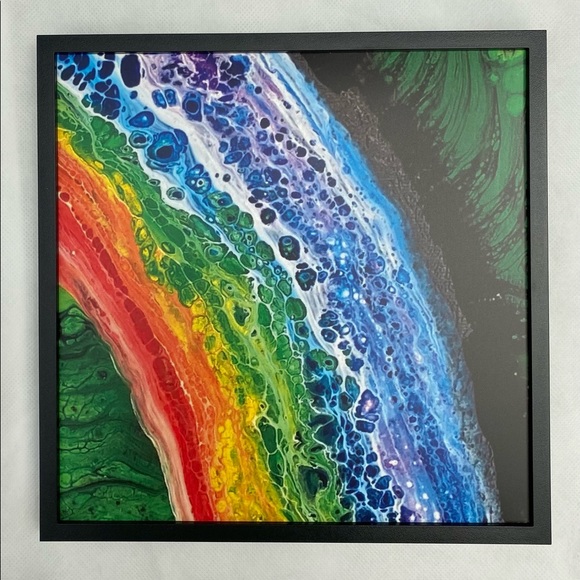 Rainbow Pour Painting ♥️ Art Print ready to h… - Picture 1 of 4